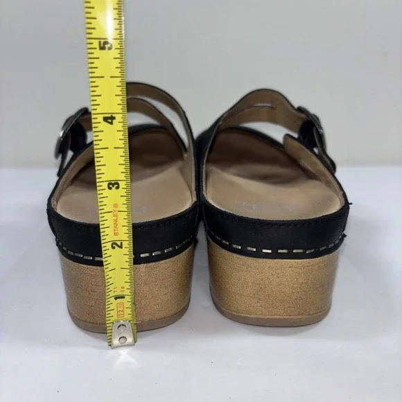 Dansko Britney Womens 41 Clogs Mary Jane Black Nubuck Slip-On Mule Shoe Comfort - Picture 5 of 12